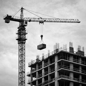 photographic Black and white images representing the Construction industry Only one motive and somple No persons-1